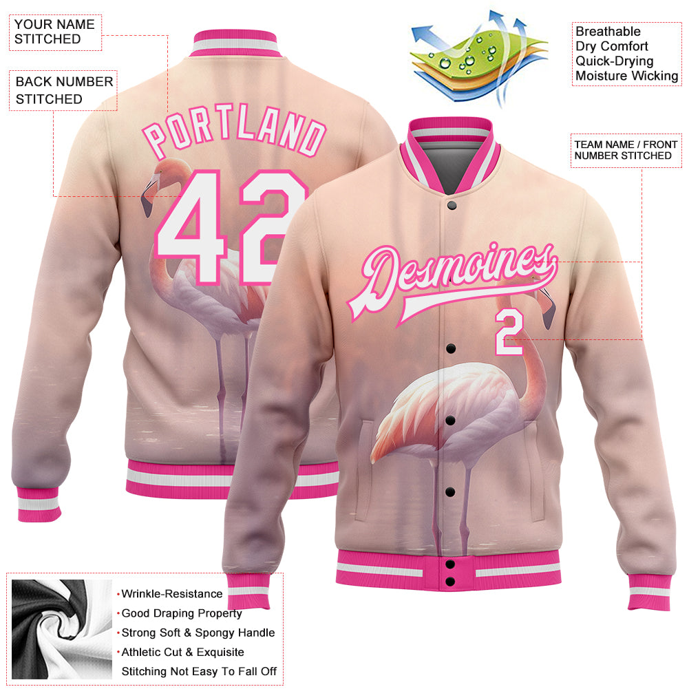 3D Pattern Design Flamingo CUSTOM Baseball Jersey -   Worldwide Shipping