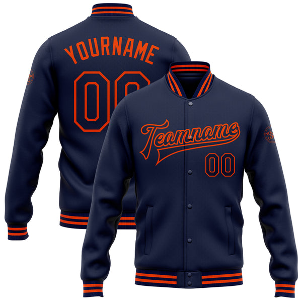 Maker of Jacket Fashion Jackets New York Mets Navy Orange Varsity