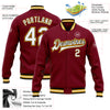 Custom Crimson White Black-Gold Bomber Full-Snap Varsity Letterman Jacket