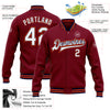 Custom Crimson White Navy-Orange Bomber Full-Snap Varsity Letterman Jacket