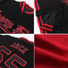 Custom Crimson City Cream-Black Bomber Full-Snap Varsity Letterman Jacket