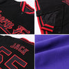 Custom Purple Gold=Black Bomber Full-Snap Varsity Letterman Jacket