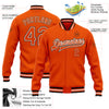 Custom Orange White-Black Bomber Full-Snap Varsity Letterman Jacket