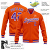 Custom Orange Purple-White Bomber Full-Snap Varsity Letterman Jacket