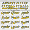 Custom White Royal Pinstripe Yellow Bomber Full-Snap Varsity Letterman Jacket