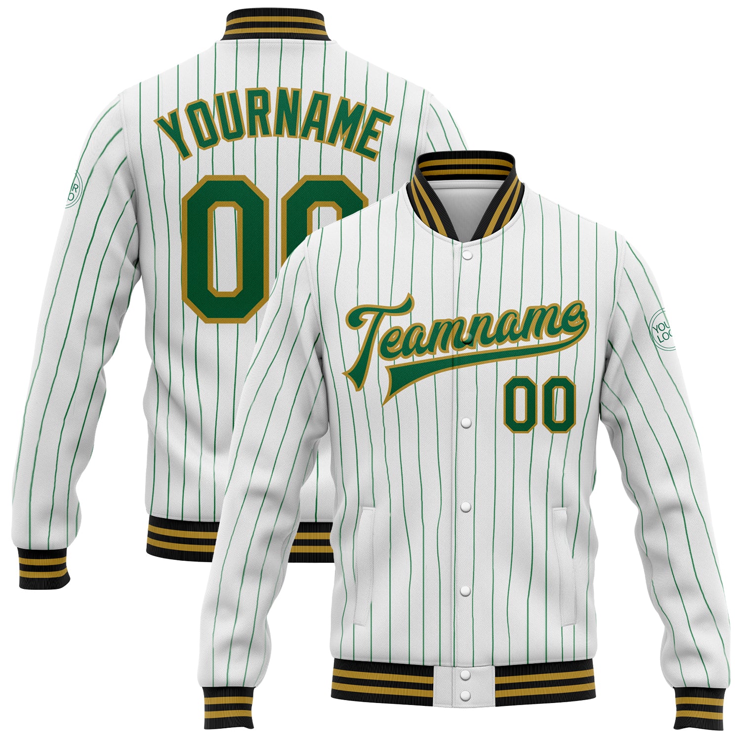 OAKLAND ATHLETICS RETRO CLASSIC RIB WOOL VARSITY JACKET (KELLY