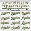 Custom White Kelly Green Pinstripe Orange Bomber Full-Snap Varsity Letterman Jacket