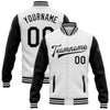 Custom White Black Bomber Full-Snap Varsity Letterman Two Tone Jacket