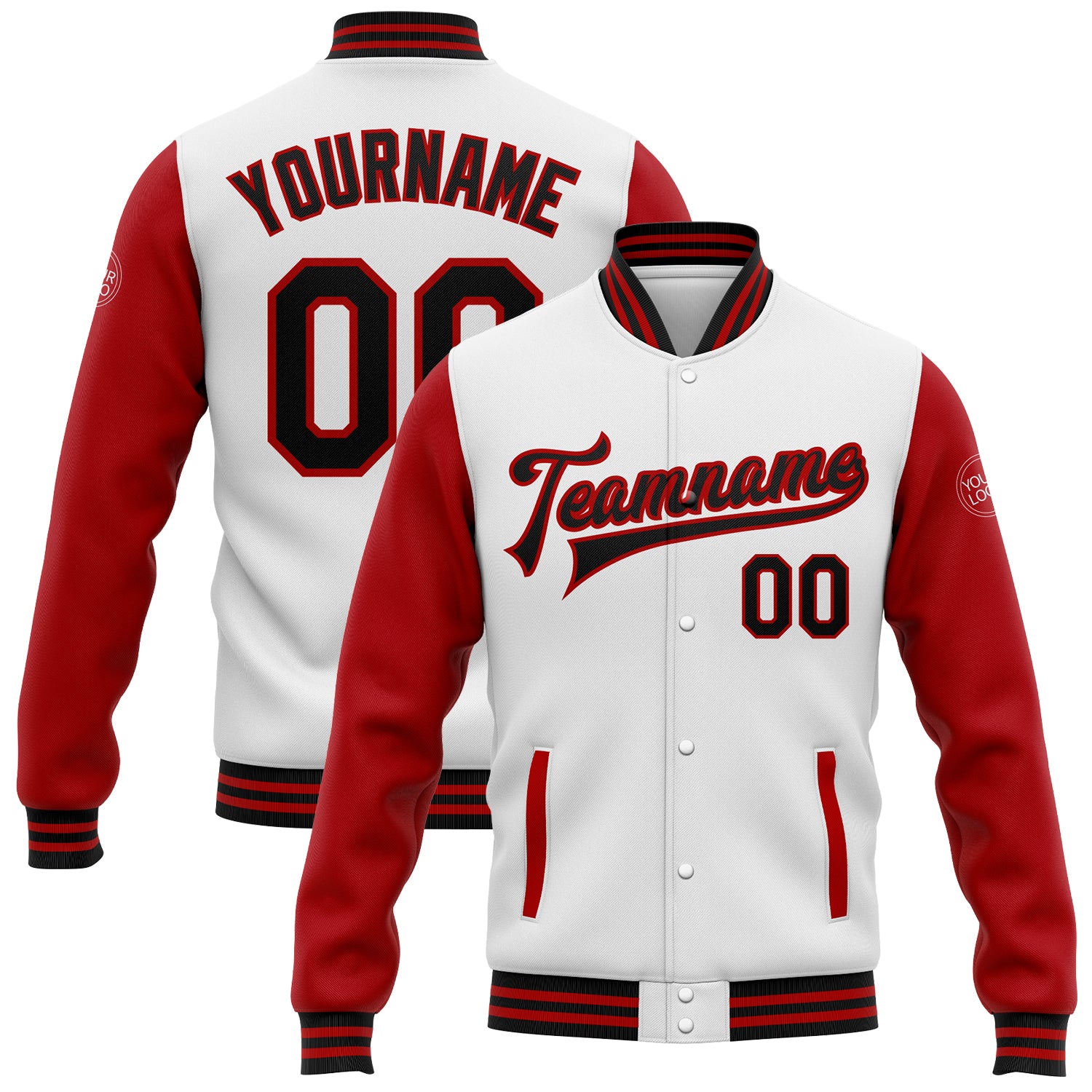 Red and White Baseball Varsity Jacket