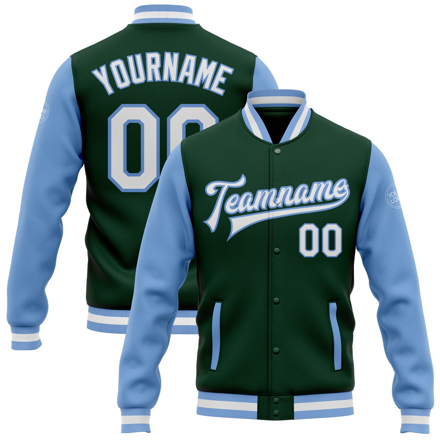 Light Green Letterman Baseball Varsity Jacket - Maker of Jacket