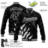 Custom Black White 3D Pattern Design Bomber Full-Snap Varsity Letterman Jacket