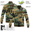 Custom Camo Old Gold-Black Digital Camouflage 3D Bomber Full-Snap Varsity Letterman Salute To Service Jacket