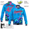 Custom Graffiti Pattern Pink-Black Hiphop Abstract Urban Street Art 3D Bomber Full-Snap Varsity Letterman Jacket