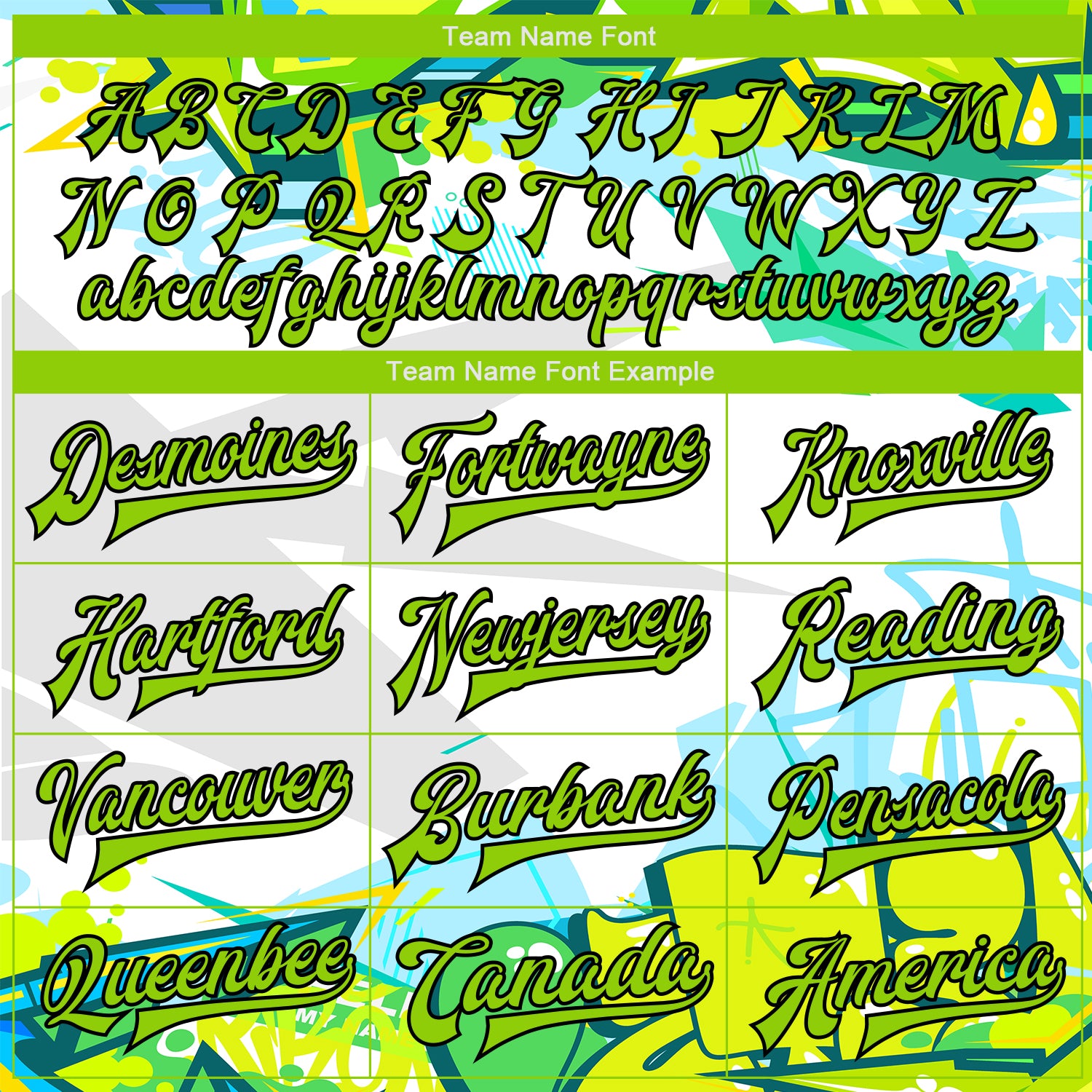 Custom Graffiti Pattern Neon Green-Black Trendy Abstract Urban Street Art 3D Bomber Full-Snap Varsity Letterman Jacket