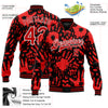 Custom Graffiti Pattern Red-White Hand Painted Blood Handprint 3D Bomber Full-Snap Varsity Letterman Jacket