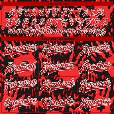 Custom Graffiti Pattern Red-White Hand Painted Blood Handprint 3D Bomber Full-Snap Varsity Letterman Jacket