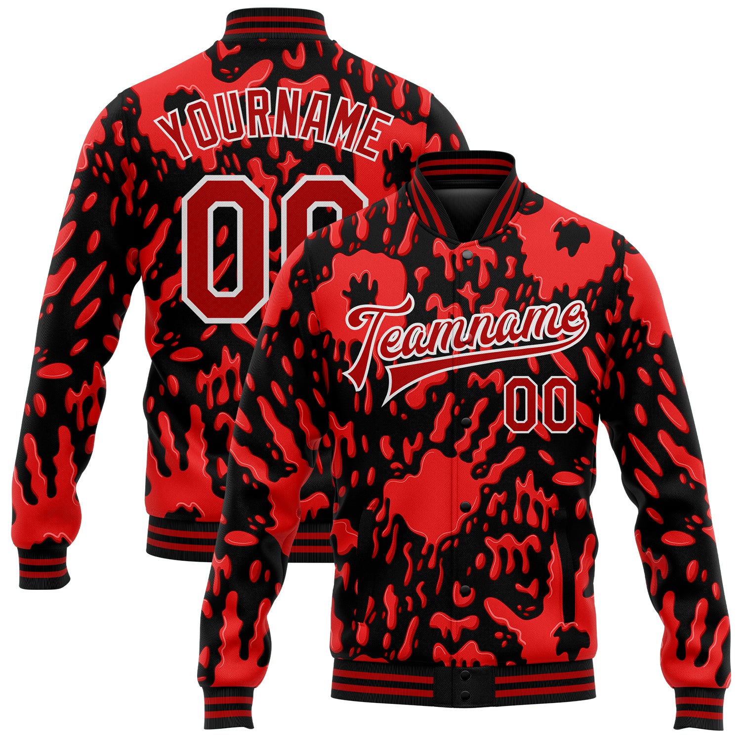  Atlanta Varsity Style Red Text with White Outline