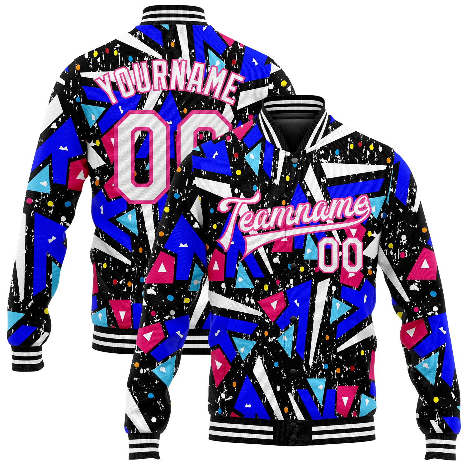  Custom Abstract Pink Glitter Baseball Jersey