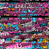 Custom Graffiti Pattern Black Pink Grunge Urban Street Art 3D Bomber Full-Snap Varsity Letterman Jacket