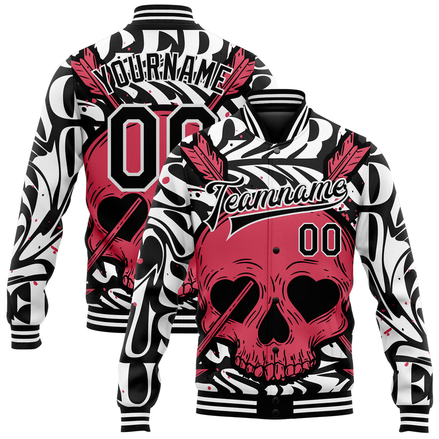 F3F Select Skeleton Skull Embroidered Varsity Jacket – Face 3 Face