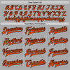 Custom Gray Orange-Black Bomber Full-Snap Varsity Letterman Two Tone Jacket