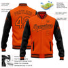 Custom Orange Black Bomber Full-Snap Varsity Letterman Two Tone Jacket