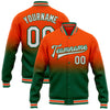 Custom Orange White-Kelly Green Bomber Full-Snap Varsity Letterman Fade Fashion Jacket