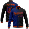 Custom Black Royal-Orange Bomber Full-Snap Varsity Letterman Gradient Fashion Jacket