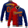 Custom Royal Red-Yellow Bomber Full-Snap Varsity Letterman Gradient Fashion Jacket