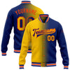 Custom Royal Yellow-Orange Bomber Full-Snap Varsity Letterman Gradient Fashion Jacket