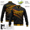 Custom Black Gold Black History Month 3D Pattern Design Bomber Full-Snap Varsity Letterman Jacket