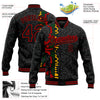 Custom Black Red Black History Month 3D Pattern Design Bomber Full-Snap Varsity Letterman Jacket