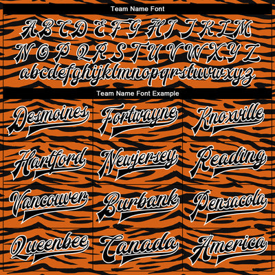 Custom Orange Black-White Tiger Stripes 3D Pattern Design Bomber Full-Snap Varsity Letterman Jacket