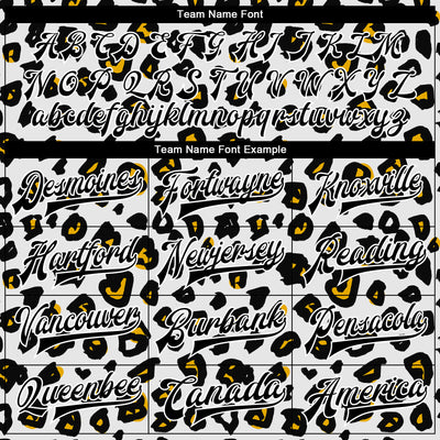 Custom White Black Leopard Print 3D Pattern Design Bomber Full-Snap Varsity Letterman Jacket