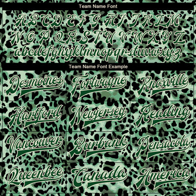 Custom Green City Cream Leopard Print 3D Pattern Design Bomber Full-Snap Varsity Letterman Jacket