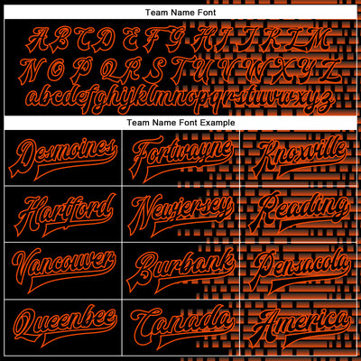 Custom Black Orange Halftone 3D Pattern Design Bomber Full-Snap Varsity Letterman Jacket