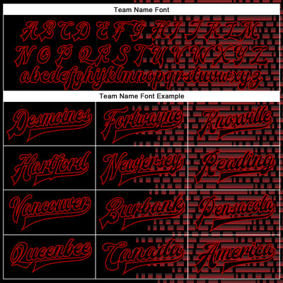 Custom Black Red Halftone 3D Pattern Design Bomber Full-Snap Varsity Letterman Jacket