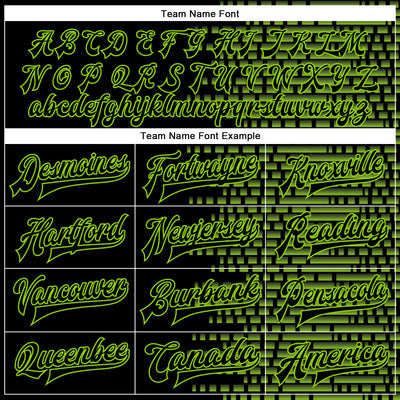 Custom Black Neon Green Halftone 3D Pattern Design Bomber Full-Snap Varsity Letterman Jacket