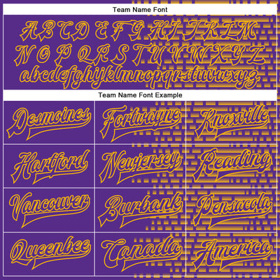 Custom Purple Gold-White Halftone 3D Pattern Design Bomber Full-Snap Varsity Letterman Jacket