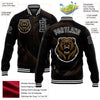 Custom Black White 3D Pattern Design Bomber Full-Snap Varsity Letterman Jacket