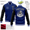 Custom Royal Black-White Bomber Full-Snap Varsity Letterman Two Tone Jacket