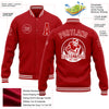 Custom Red White Bomber Full-Snap Varsity Letterman Jacket