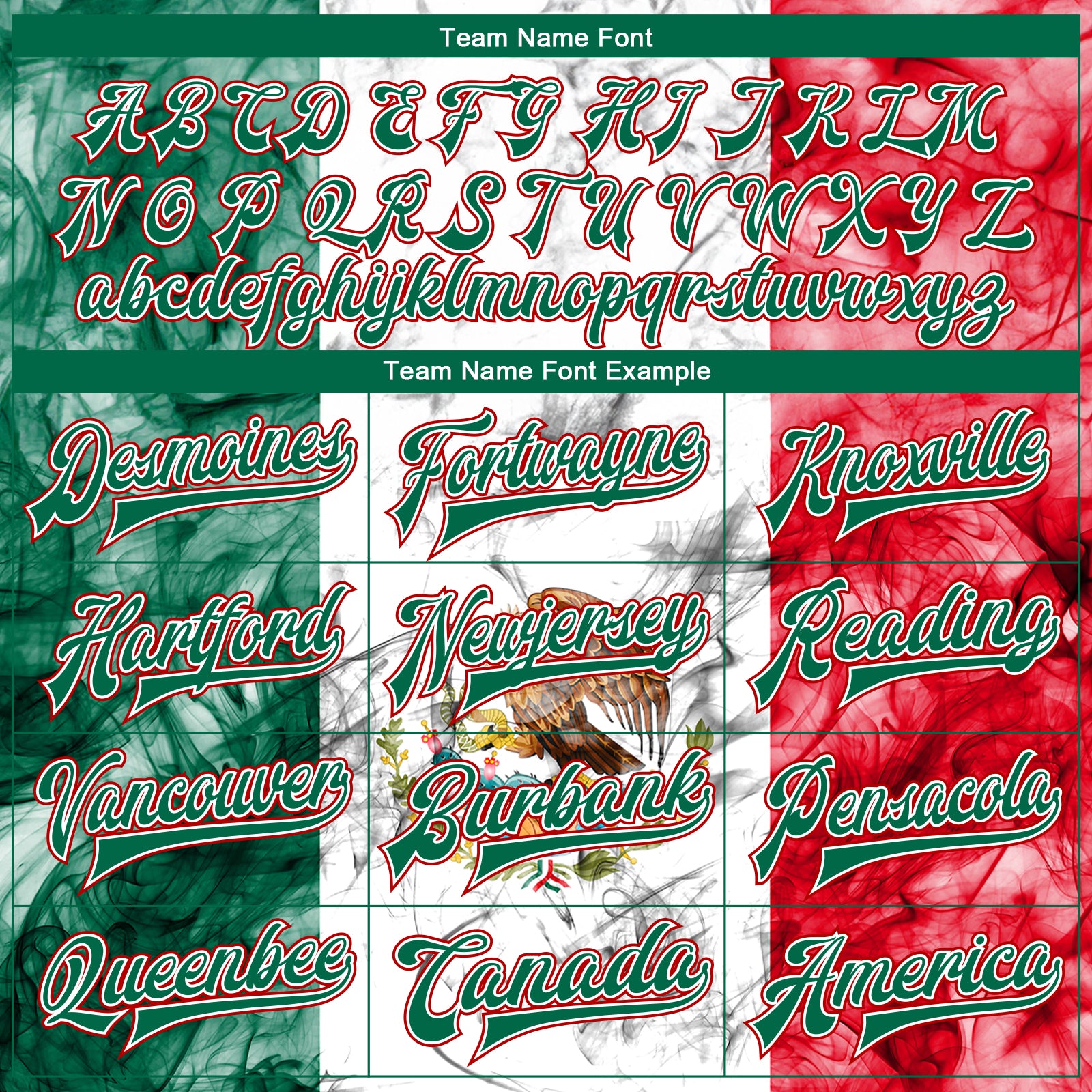 Custom White Kelly Green-Red Mexico 3D Bomber Full-Snap Varsity Letterman Jacket