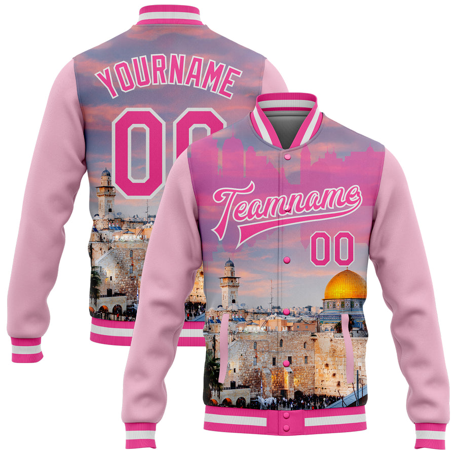 Custom 3D Skull Varsity Jacket Baseball Letterman Jacket Sport Coat Tagged Pink Page 2 FansIdea