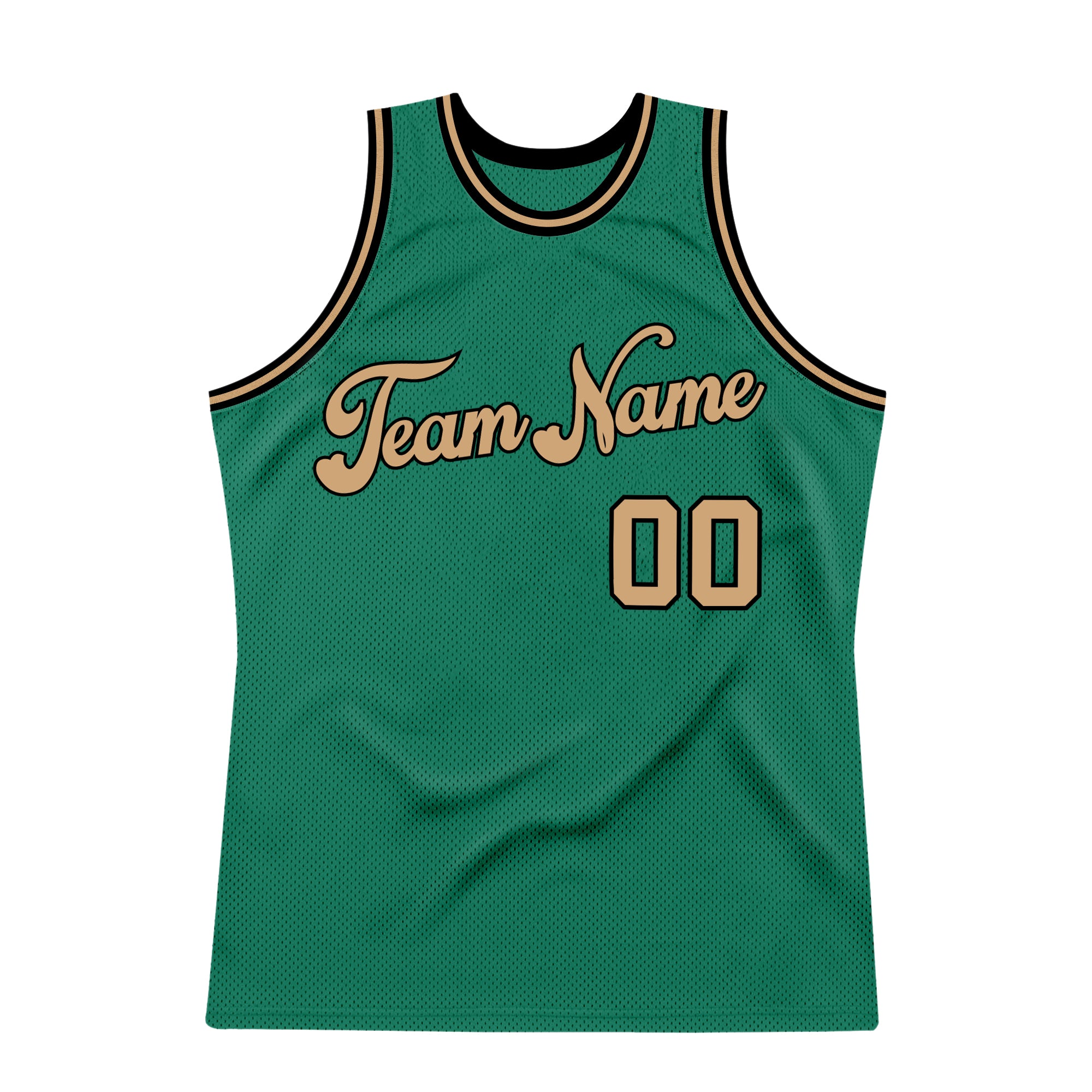 Custom Kelly Green Old Gold-Black Authentic Throwback Basketball Jersey