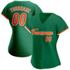 Custom Kelly Green Orange-White Authentic Baseball Jersey