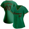 Custom Kelly Green Black-Old Gold Authentic Baseball Jersey