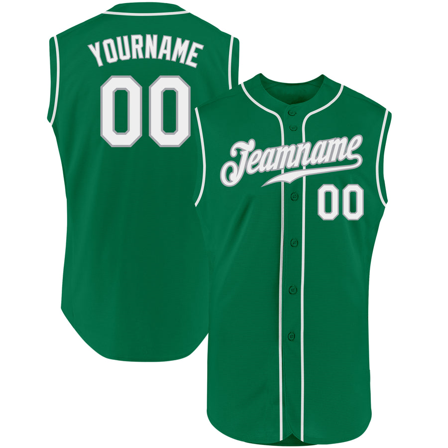 Custom Kelly Green Baseball Jersey White-Gray Authentic St. Patrick's Day -  FansIdea