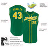 Custom Kelly Green Gold-White Authentic Sleeveless Baseball Jersey