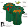 Custom Kelly Green Gold Pinstripe Red-Gold Authentic Baseball Jersey